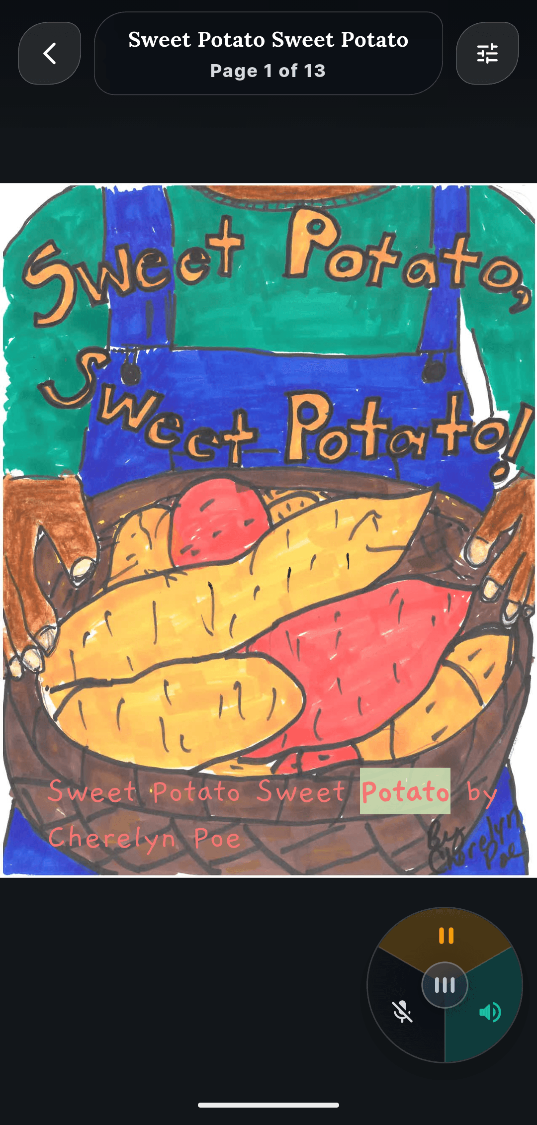 Reading screen with narration